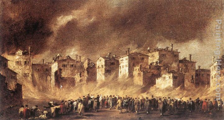 Fire in the San Marcuola Oil Depot painting - Francesco Guardi Fire in the San Marcuola Oil Depot art painting